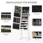 HOMCOM-Specchio-Portagioie-Autoportante-con-Luce-LED-Inclinazione-Regolabile-e-Serratura-46x36-5x151-5cm