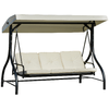 Outusunny-Dondolo-Letto-da-Giardino-3-Posti-con-Tettuccio-Regolabile-Metallo-e-Poliestere-Beige