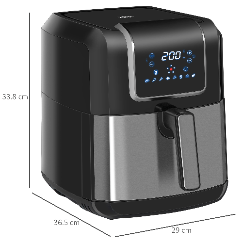 HOMCOM-Friggitrice-ad-Aria-8-in-1-da-6-5-Litri-1700W-con-12-Programmi-Accessori-e-Schermo-LED-Nera
