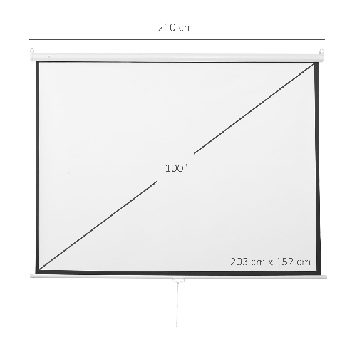 HOMCOM-Schermo-di-Proiezione-100-Pollici-Regolabile-Ottimo-Contrasto-Tessuto-Metallo-203-x-152-cm-Bianco-Nero
