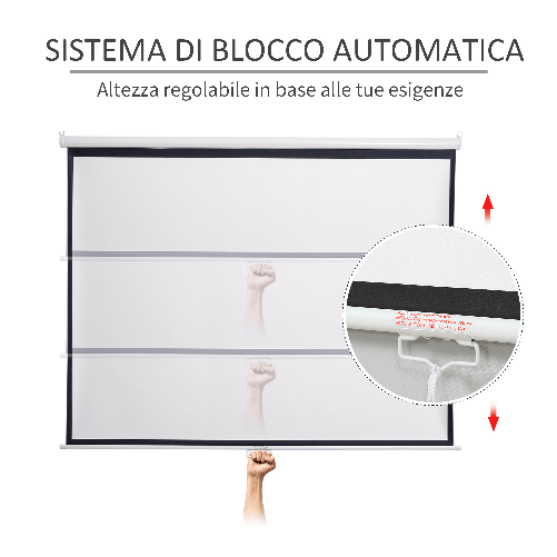 HOMCOM-Schermo-di-Proiezione-100-Pollici-Regolabile-Ottimo-Contrasto-Tessuto-Metallo-203-x-152-cm-Bianco-Nero
