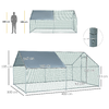 PawHut-Pollaio-per-Galline-da-Esterno-in-Metallo-con-Copertura-in-Tessuto-Oxford-300x400x195-cm-Argento