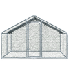 PawHut-Pollaio-per-Galline-da-Esterno-in-Metallo-con-Copertura-in-Tessuto-Oxford-300x400x195-cm-Argento