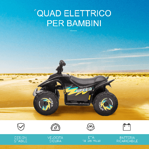HOMCOM-Quad-Elettrico-per-Bambini-18-36-Mesi-con-Batteria-Ricaricabile-da-6V-72x40x45-5-cm-Nero