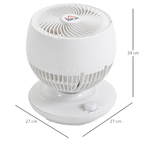 HOMCOM-Ventilatore-da-Tavolo-3-Velocita-Oscillazione-70--e-Inclinazione-90--27x27x34cm-Bianco-e-Nero