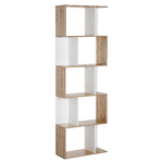 HOMCOM Libreria da Muro Moderna 5 Ripiani in Legno Bianco, 60x24x184.5cm