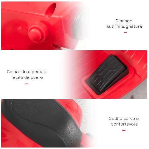 HOMCOM-Moto-Elettrica-per-Bambini-con-Licenza-Ufficiale-Vespa-Batteria-6V-Fari-e-Clacson-per-Bimbi-da-18-36-mesi-Rosso-66-5x38x52cm