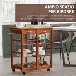 HOMCOM-Carrello-da-Cucina-Multiuso-in-Legno-di-Pino-con-4-Ruote-e-Cassetti-74x37x75cm-Marrone-Chiaro