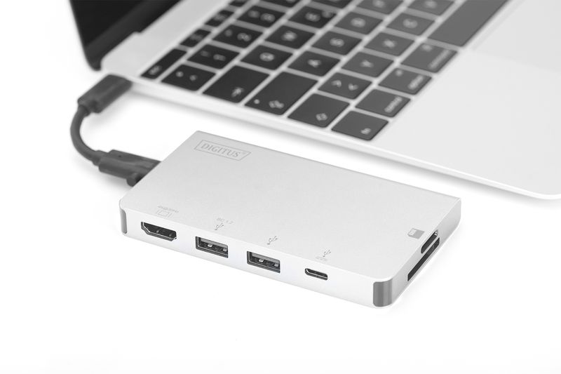 Docking-Station-Usb-Tipo-C-Con-6-Porte-Usb-Hdmi-Tipo-C-Lettore-Card