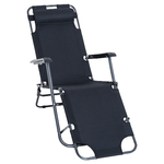 Outsunny Lettino Sdraio Pieghevole e Richiudibile da Giardino in Tessuto Oxford, 135x60x89cm - Nero