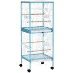 PawHut-Gabbia-per-Uccelli-2-in-1-Voliera-da-Interni-con-4-Ruote-e-Vassoi-Estraibili-51-5x50x140cm