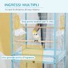 PawHut-Gabbia-per-Uccelli-2-in-1-Voliera-da-Interni-con-4-Ruote-e-Vassoi-Estraibili-51-5x50x140cm