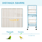 PawHut-Gabbia-per-Uccelli-2-in-1-Voliera-da-Interni-con-4-Ruote-e-Vassoi-Estraibili-51-5x50x140cm