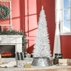 HOMCOM-Albero-di-Natale-Artificiale-180cm-in-PVC-con-390-Rami-e-Base-in-Plastica-Design-Alto-e-Stretto-Bianco