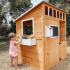 Outsunny-Casetta-per-Bambini-in-Legno-da-Esterno-con-Porta-Finestre-Panca-Portavasi-122x108x135-5cm-Gialla