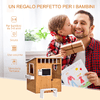 Outsunny-Casetta-per-Bambini-in-Legno-da-Esterno-con-Porta-Finestre-Panca-Portavasi-122x108x135-5cm-Gialla