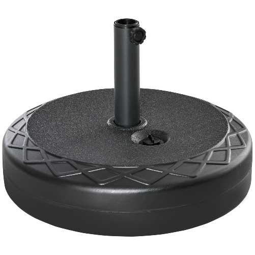 Outsunny-Base-per-Ombrellone-Rotonda--55cm-in-Plastica-da-30kg-per-Pali-da--38-48mm-Nero