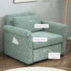 HOMCOM-Poltrona-Letto-Singolo-con-Schienale-Regolabile-in-4-Posizioni-e-Seduta-Imbottita-96x84-5x87-5-cm-Verde