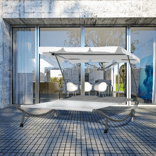 Outsunny-Lettino-Matrimoniale-2-Posti-Parasole-Regolabile-da-Esterno-e-Giardino-200x170-x134cm-Crema