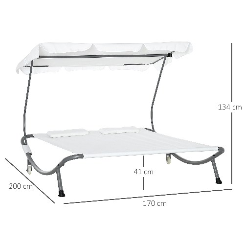 Outsunny-Lettino-Matrimoniale-2-Posti-Parasole-Regolabile-da-Esterno-e-Giardino-200x170-x134cm-Crema
