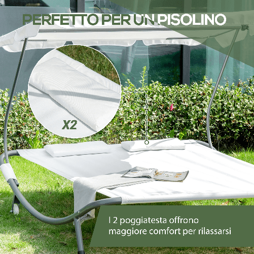 Outsunny-Lettino-Matrimoniale-2-Posti-Parasole-Regolabile-da-Esterno-e-Giardino-200x170-x134cm-Crema