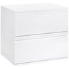 HOMCOM-Comodino-Set-2-Pezzi-con-Cassetto-e-Design-Sospeso-in-Truciolato-e-MDF-49x38x23-cm-Bianco