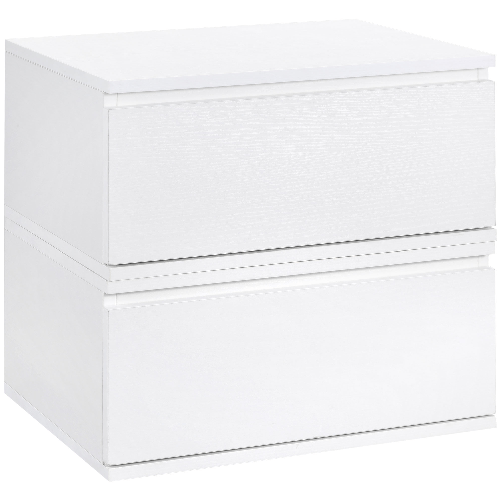 HOMCOM-Comodino-Set-2-Pezzi-con-Cassetto-e-Design-Sospeso-in-Truciolato-e-MDF-49x38x23-cm-Bianco