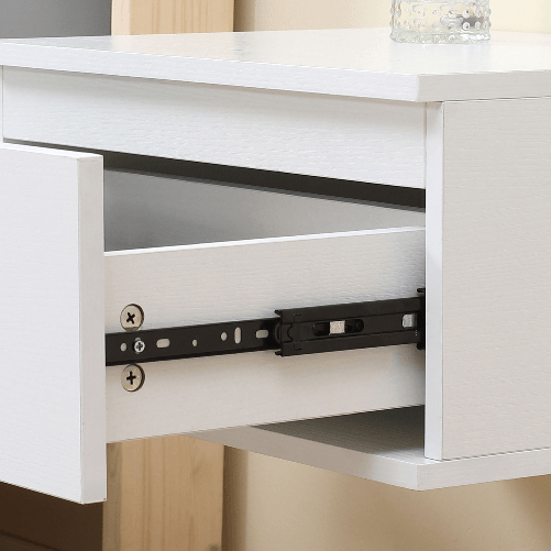 HOMCOM-Comodino-Set-2-Pezzi-con-Cassetto-e-Design-Sospeso-in-Truciolato-e-MDF-49x38x23-cm-Bianco