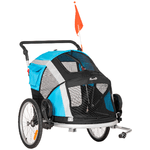 PawHut-Carrello-Trasporto-Cani-sotto-i-30kg-Rimorchio-Bici-per-Cani-con-Porta-Anteriore-e-Posteriore-Finestre-a-Rete-e-Tetto-Apribile-150x82x98-108cm