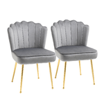 HOMCOM-Set-2-Sedie-Moderne-e-Imbottite-per-Salotto-o-Soggiorno-con-Rivestimento-Effetto-Vellutato-57x58x88cm-Grigio