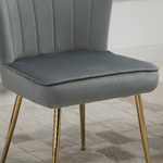 HOMCOM-Set-2-Sedie-Moderne-e-Imbottite-per-Salotto-o-Soggiorno-con-Rivestimento-Effetto-Vellutato-57x58x88cm-Grigio