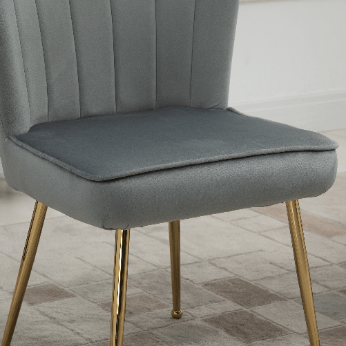 HOMCOM-Set-2-Sedie-Moderne-e-Imbottite-per-Salotto-o-Soggiorno-con-Rivestimento-Effetto-Vellutato-57x58x88cm-Grigio