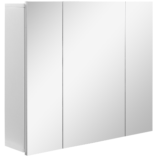 kleankin-Armadietto-Bagno-con-3-Ante-Specchiate-e-Ripiani-Regolabili-70x15x60cm-Bianco