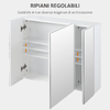 kleankin-Armadietto-Bagno-con-3-Ante-Specchiate-e-Ripiani-Regolabili-70x15x60cm-Bianco
