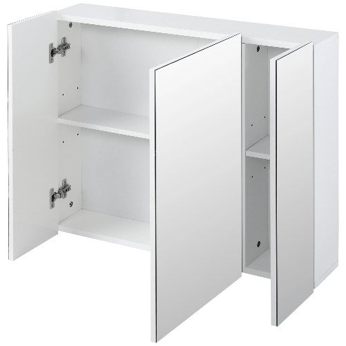 kleankin-Armadietto-Bagno-con-3-Ante-Specchiate-e-Ripiani-Regolabili-70x15x60cm-Bianco
