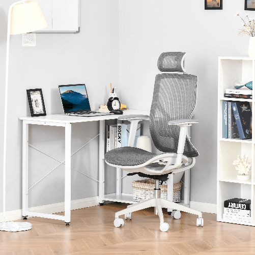 Vinsetto-Sedia-Ergonomica-da-Ufficio-con-Poggiatesta-Inclinazione-e-Altezza-Regolabile-Poltrona-Girevole-Basculante-con-Ruote-e-Schiena-in-Rete-67x65x120-128cm-Grigio