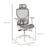 Vinsetto-Sedia-Ergonomica-da-Ufficio-con-Poggiatesta-Inclinazione-e-Altezza-Regolabile-Poltrona-Girevole-Basculante-con-Ruote-e-Schiena-in-Rete-67x65x120-128cm-Grigio