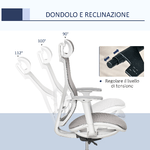 Vinsetto-Sedia-Ergonomica-da-Ufficio-con-Poggiatesta-Inclinazione-e-Altezza-Regolabile-Poltrona-Girevole-Basculante-con-Ruote-e-Schiena-in-Rete-67x65x120-128cm-Grigio