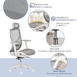 Vinsetto-Sedia-Ergonomica-da-Ufficio-con-Poggiatesta-Inclinazione-e-Altezza-Regolabile-Poltrona-Girevole-Basculante-con-Ruote-e-Schiena-in-Rete-67x65x120-128cm-Grigio