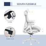 Vinsetto-Sedia-Ergonomica-da-Ufficio-con-Poggiatesta-Inclinazione-e-Altezza-Regolabile-Poltrona-Girevole-Basculante-con-Ruote-e-Schiena-in-Rete-67x65x120-128cm-Grigio