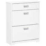 HOMCOM Scarpiera Moderna in Legno, 2 Cassetti può contenere 16 paia di Scarpe 70x29x92cm, Bianco