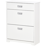 HOMCOM-Scarpiera-Moderna-in-Legno-2-Cassetti-puo-contenere-16-paia-di-Scarpe-70x29x92cm-Bianco