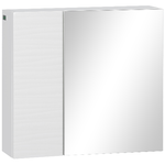 kleankin Armadio a Specchio da Bagno in Truciolato e Vetro con 4 Ripiani Regolabili e Design a Muro, 48x15x45 cm, Bianco