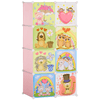 HOMCOM-Mobile-Scarpiera-Modulare-Salvaspazio-6-Cubi-35x45x35-cm-in-Acciaio-e-PP-74x47x144-cm-Rosa