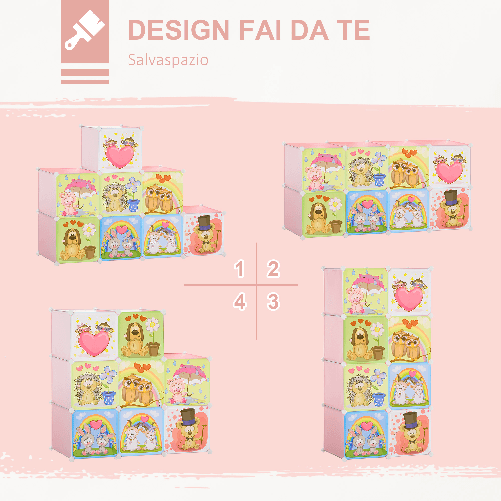 HOMCOM-Mobile-Scarpiera-Modulare-Salvaspazio-6-Cubi-35x45x35-cm-in-Acciaio-e-PP-74x47x144-cm-Rosa