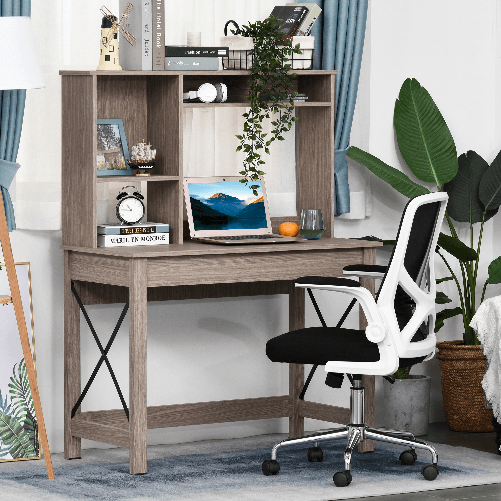 HOMCOM-Scrivania-Scaffale-con-Libreria-Sopra-in-Legno-per-Camera-Cameretta-o-Ufficio-Salvaspazio-105x50x137-5cm