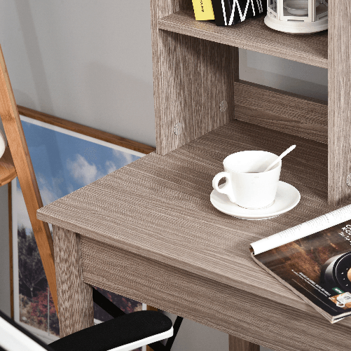 HOMCOM-Scrivania-Scaffale-con-Libreria-Sopra-in-Legno-per-Camera-Cameretta-o-Ufficio-Salvaspazio-105x50x137-5cm