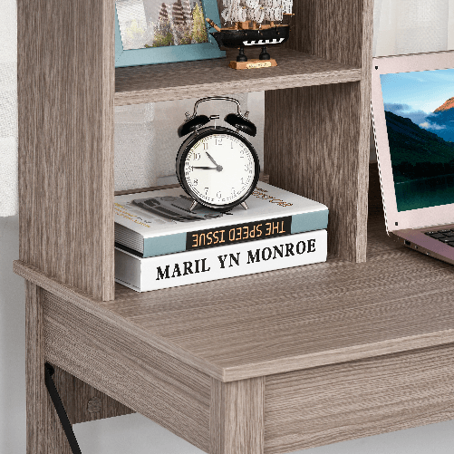 HOMCOM-Scrivania-Scaffale-con-Libreria-Sopra-in-Legno-per-Camera-Cameretta-o-Ufficio-Salvaspazio-105x50x137-5cm