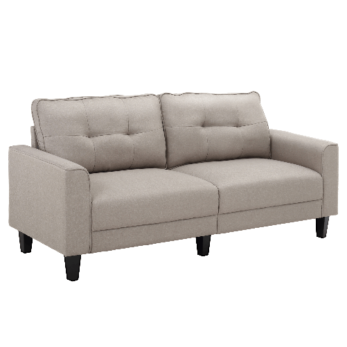 HOMCOM-Divano-3-Posti-con-Rivestimento-in-Tessuto-Effetto-Lino-Divano-Moderno-Imbottito-con-6-Gambe-in-Legno-e-Braccioli-Beige