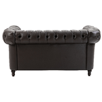 HOMCOM-Moderno-Divano-Due-Posti-Stile-Chesterfield-in-Ecopelle-Nero-con-Gambe-in-Legno-e-Struttura-Solida